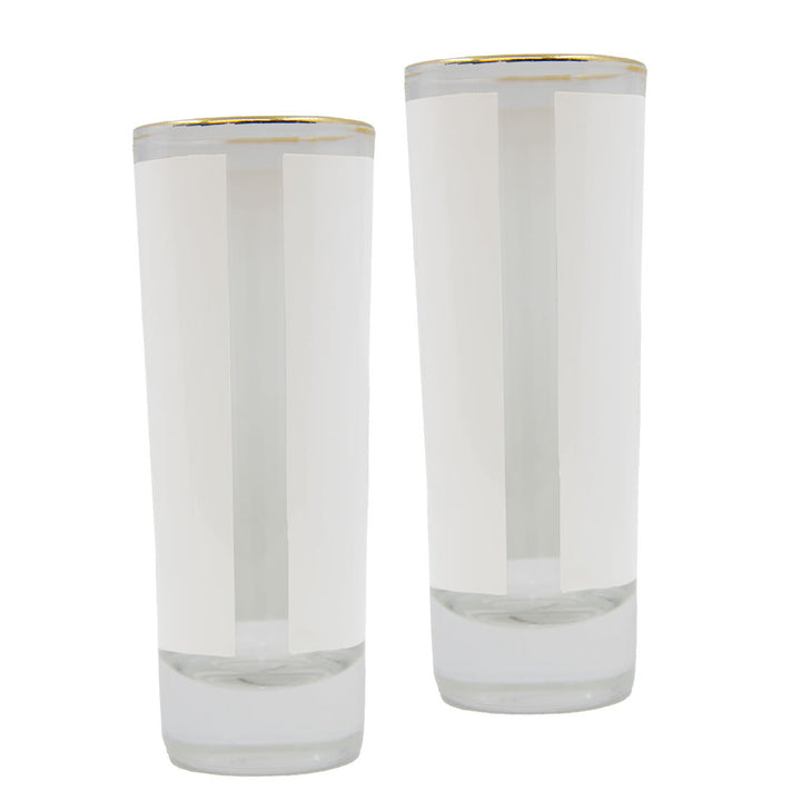 Pearl Coating™ 1.5oz Sublimation Shot Glass with Gold Rim - Pack of 12 - Joto Imaging Supplies Canada