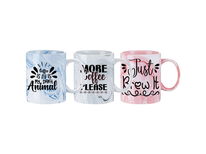 Pearl Coating™ 11oz Sublimation Ceramic Marble Mug - Case of 36 - Joto Imaging Supplies Canada