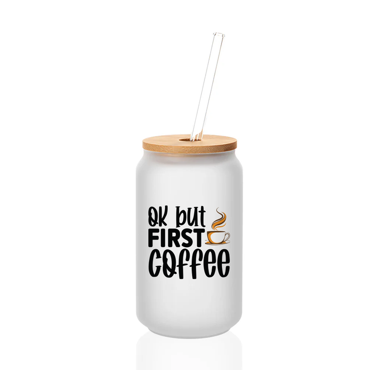 Pearl Coating™ 13oz Sublimation Glass Can with Bamboo Lid Frosted - Pack of 12 - Joto Imaging Supplies Canada