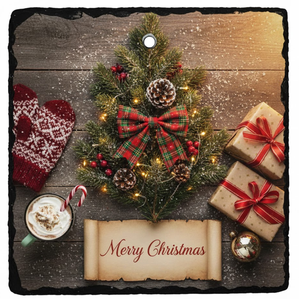 Pearl Coating™ Sublimation Square Hanging Slate with Hole - Pack of 10