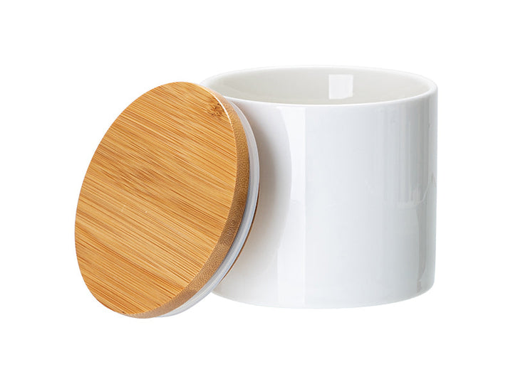 Pearl Coating™ Sublimation Ceramic Storage Jar with Bamboo Lid - Pack of 3 - Joto Imaging Supplies Canada
