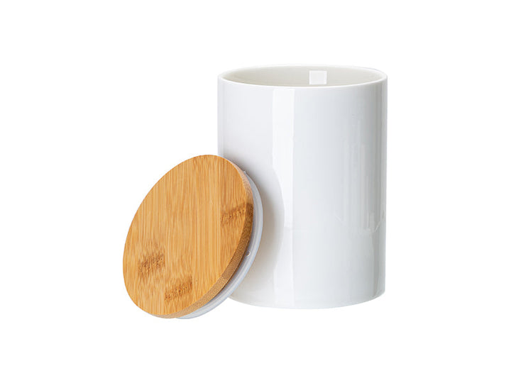 Pearl Coating™ Sublimation Ceramic Storage Jar with Bamboo Lid - Pack of 3 - Joto Imaging Supplies Canada