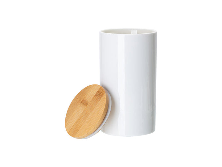 Pearl Coating™ Sublimation Ceramic Storage Jar with Bamboo Lid - Pack of 3 - Joto Imaging Supplies Canada
