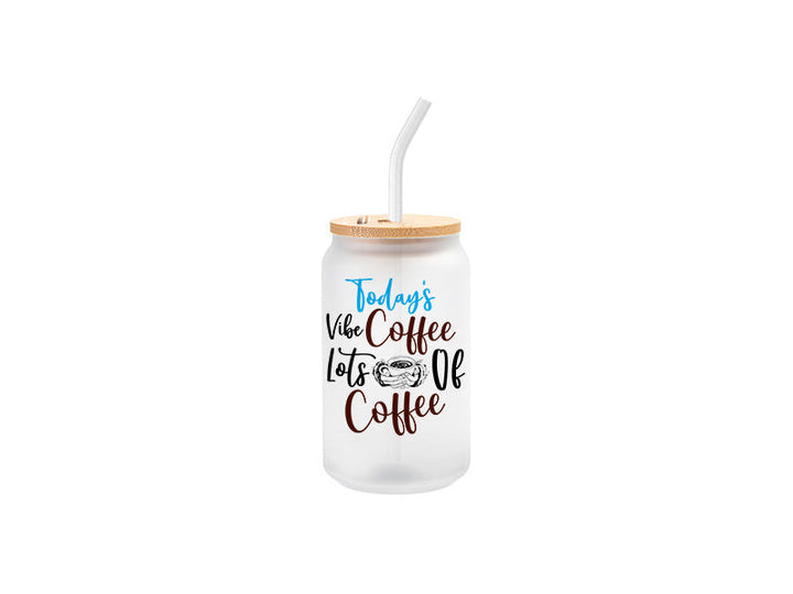 Pearl Coating™ 13oz Sublimation Glass Can with Bamboo Lid Frosted - Pack of 12 - Joto Imaging Supplies Canada