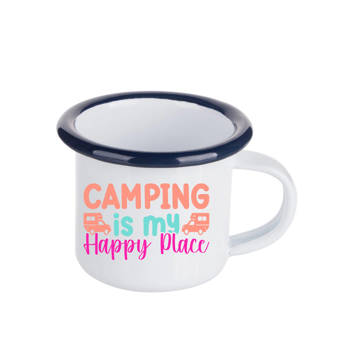 Pearl Coating™ 3oz/100ml Sublimation Enamel Mug with Blue Rim - Pack of 6 - Joto Imaging Supplies Canada